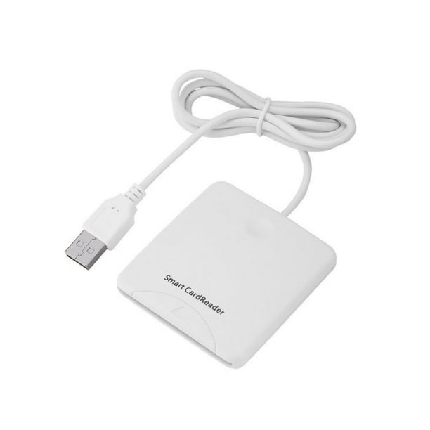 Portable White ABS USB Contact Smart Chip Card IC Cards Reader with SIM Slot